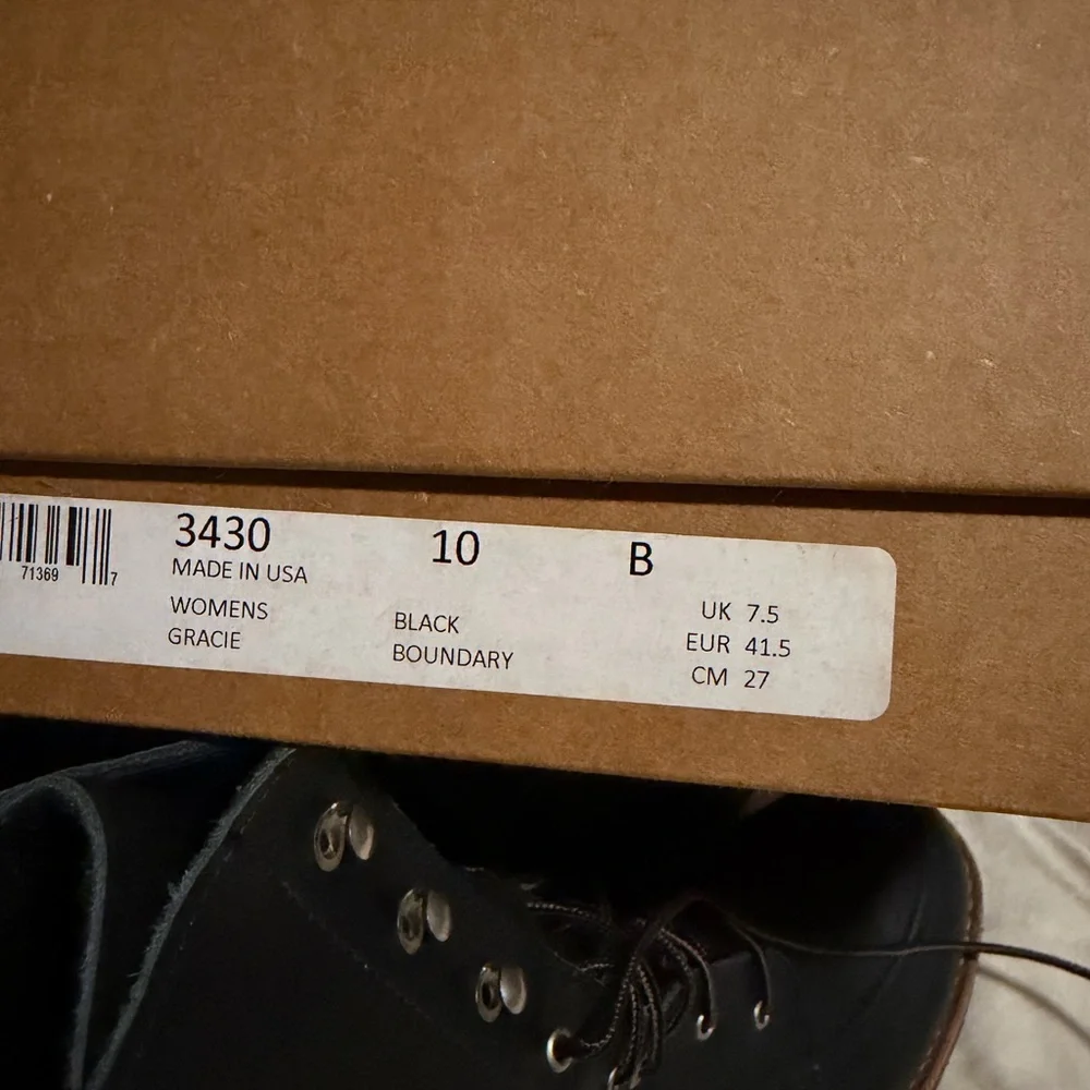 Red Wing Shoes Black Leather Lace-Up Boots Gracie Tall boots Black Boundry Leath - Picture 4 of 4